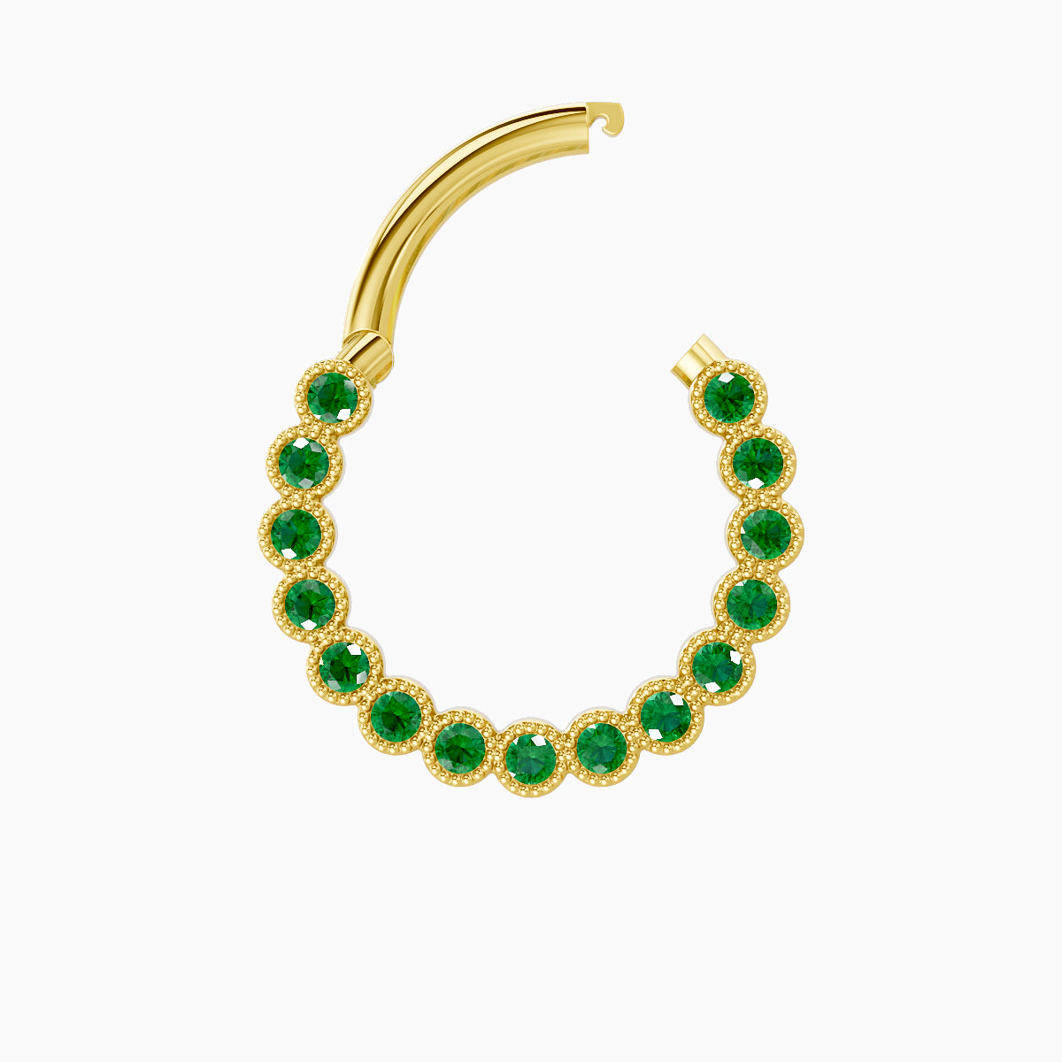 Naya | 18k Yellow Gold 9.5 mm Emerald Septum Piercing