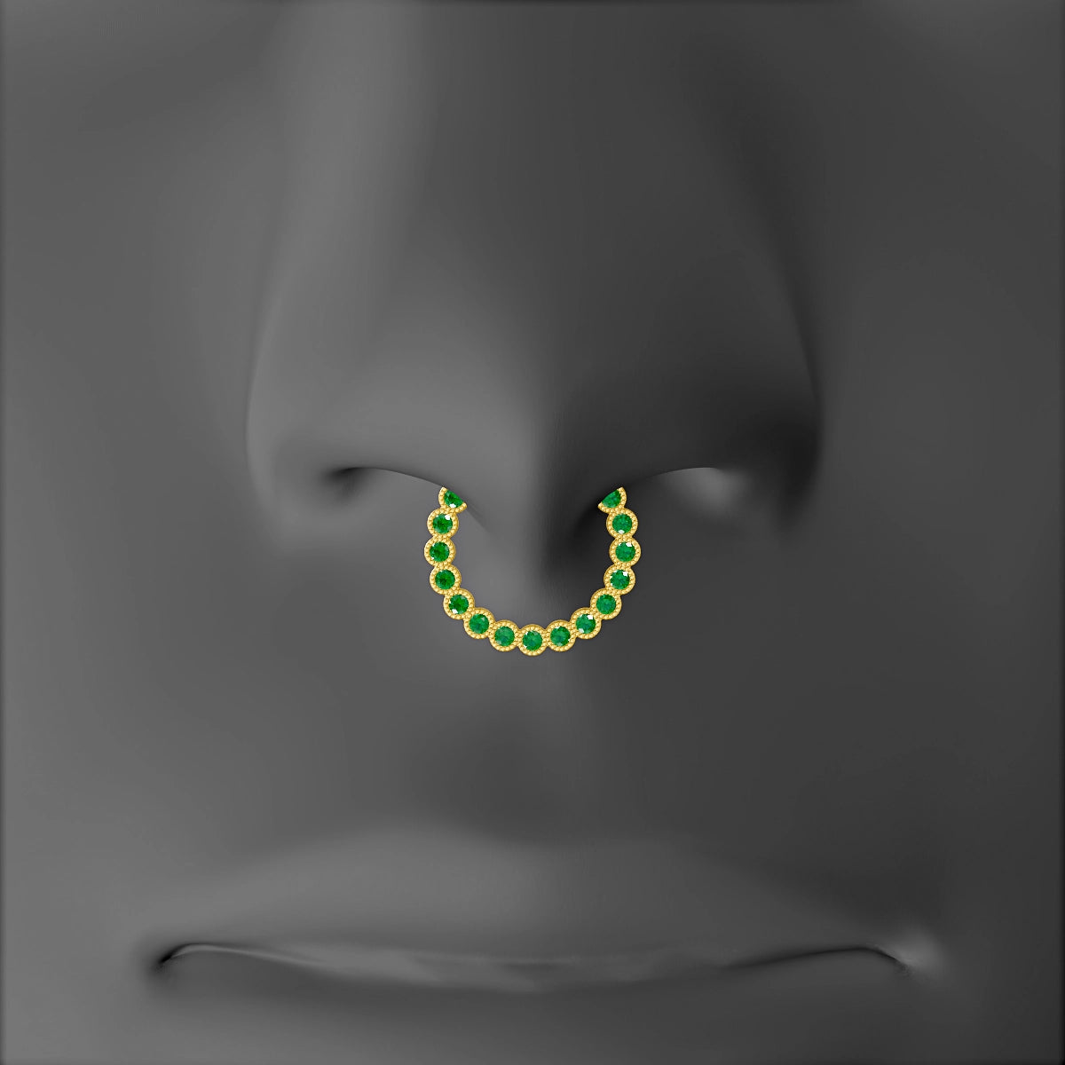 Naya | 18k Yellow Gold 9.5 mm Emerald Septum Piercing