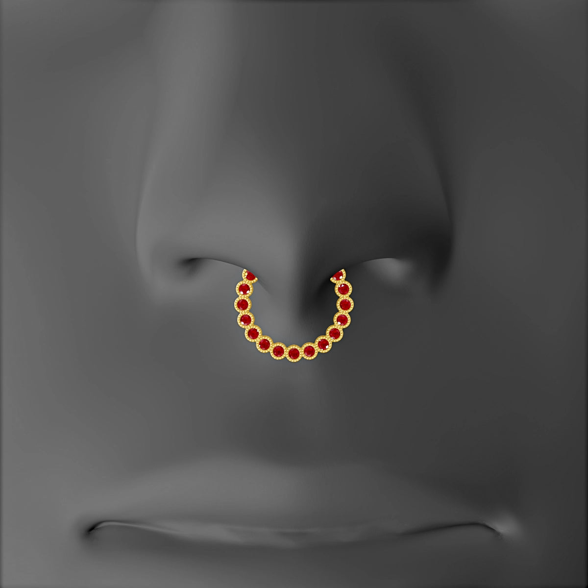 Naya | 18k Yellow Gold 9.5 mm Ruby Septum Piercing