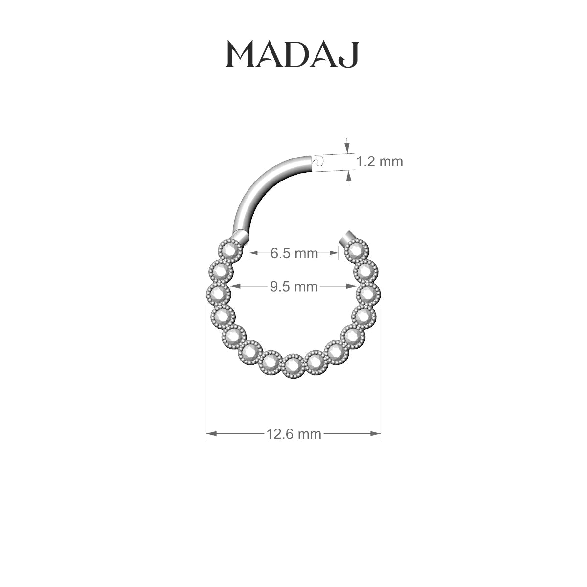 Naya | 18k Yellow Gold 9.5 mm Diamond Septum Piercing