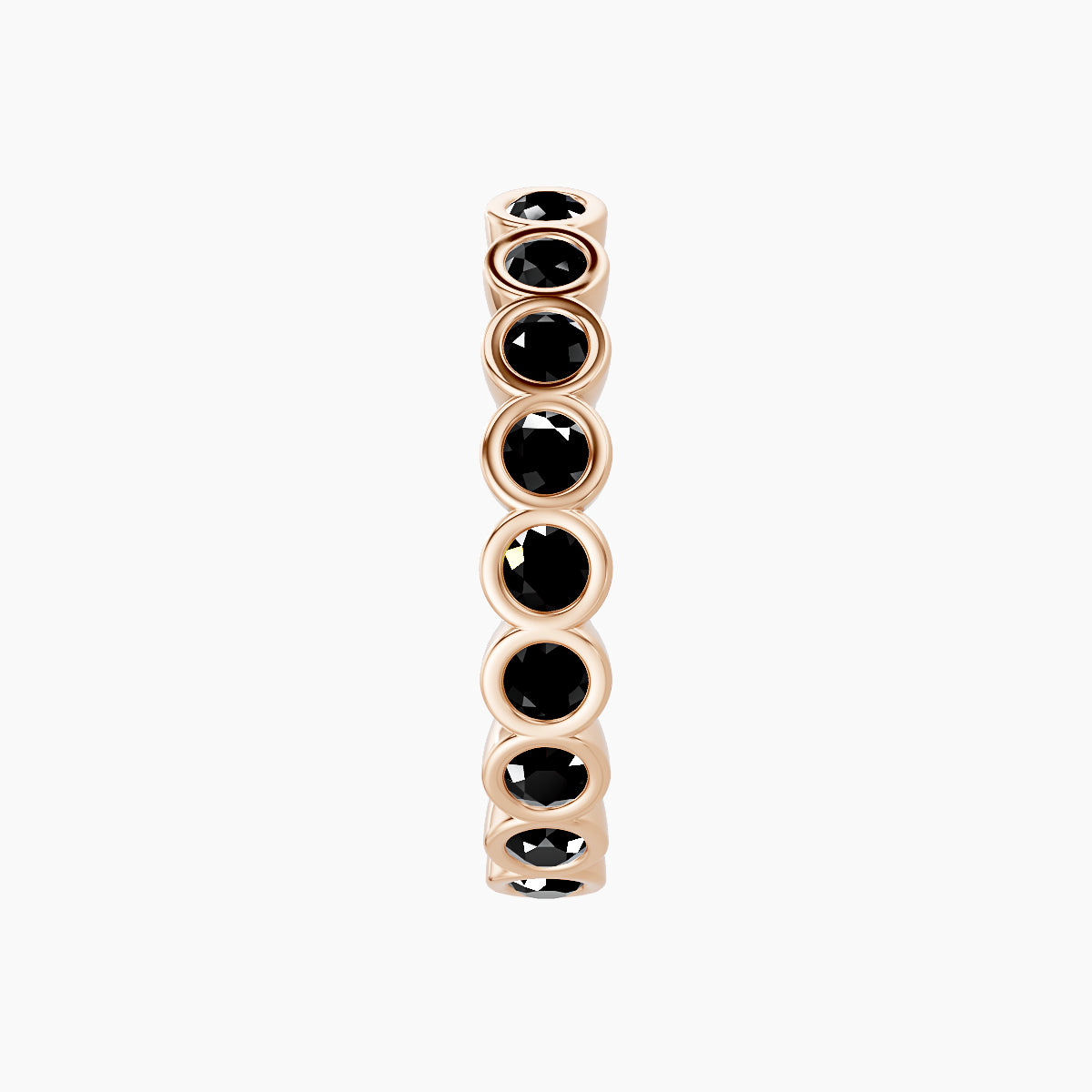 Neith | 18k Rose Gold 11 mm Black Diamond Hoop Piercing