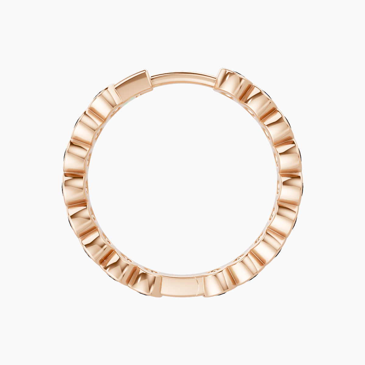Neith | 18k Rose Gold 11 mm Black Diamond Hoop Piercing