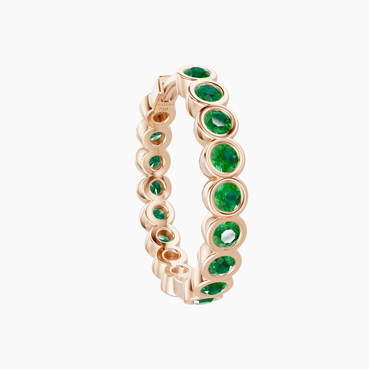 Neith | 18k Rose Gold 11 mm Emerald Hoop Piercing