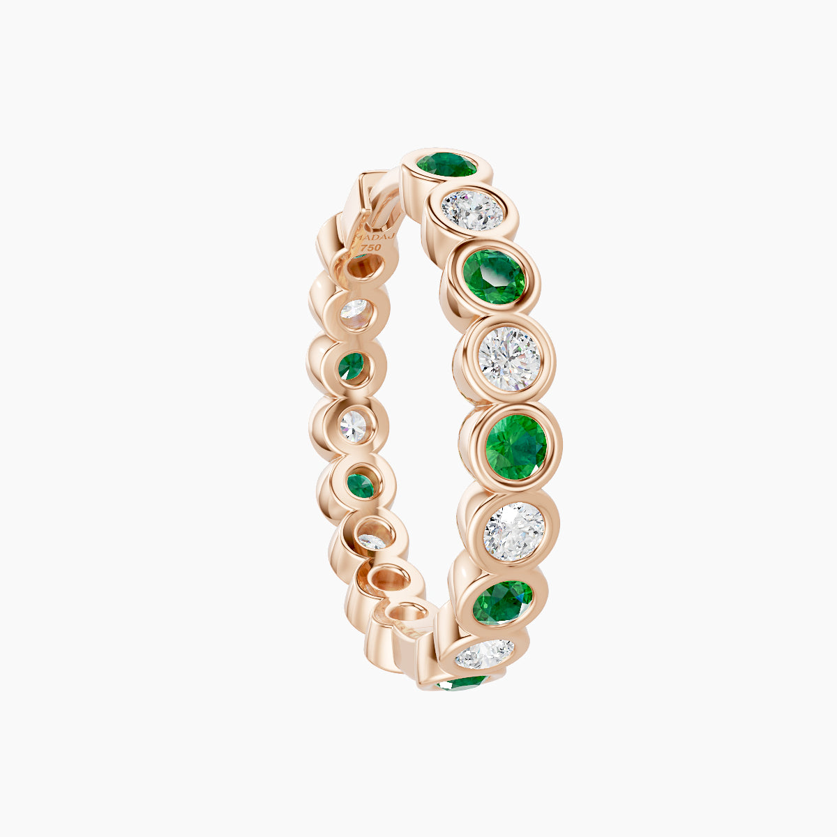 Neith | 18k Rose Gold 11 mm Emerald & Diamond Hoop Piercing