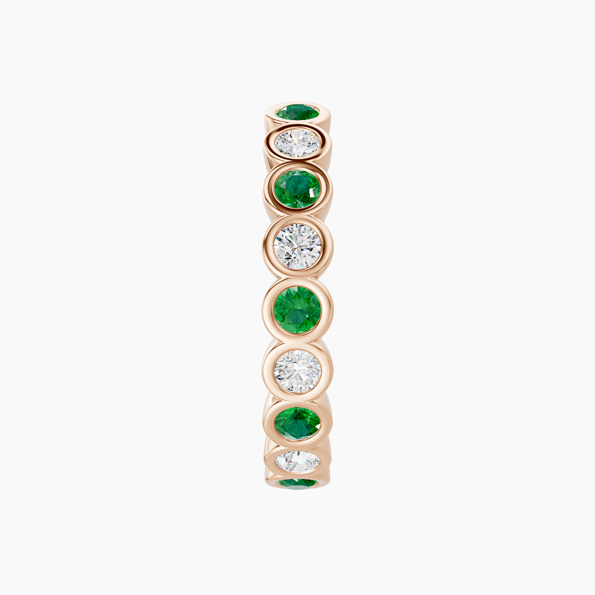 Neith | 18k Rose Gold 11 mm Emerald & Diamond Hoop Piercing