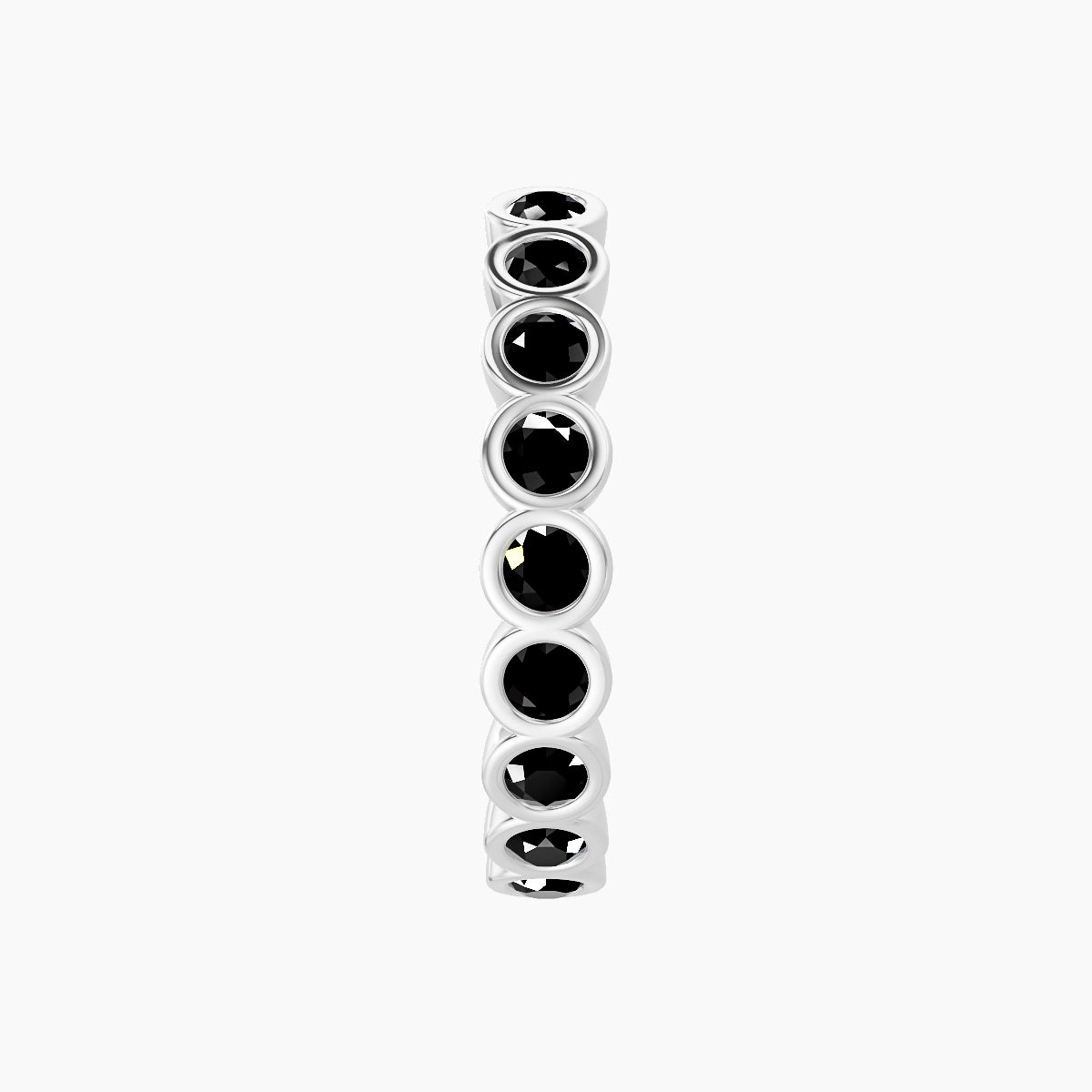 Neith | 18k White Gold 11 mm Black Diamond Hoop Piercing