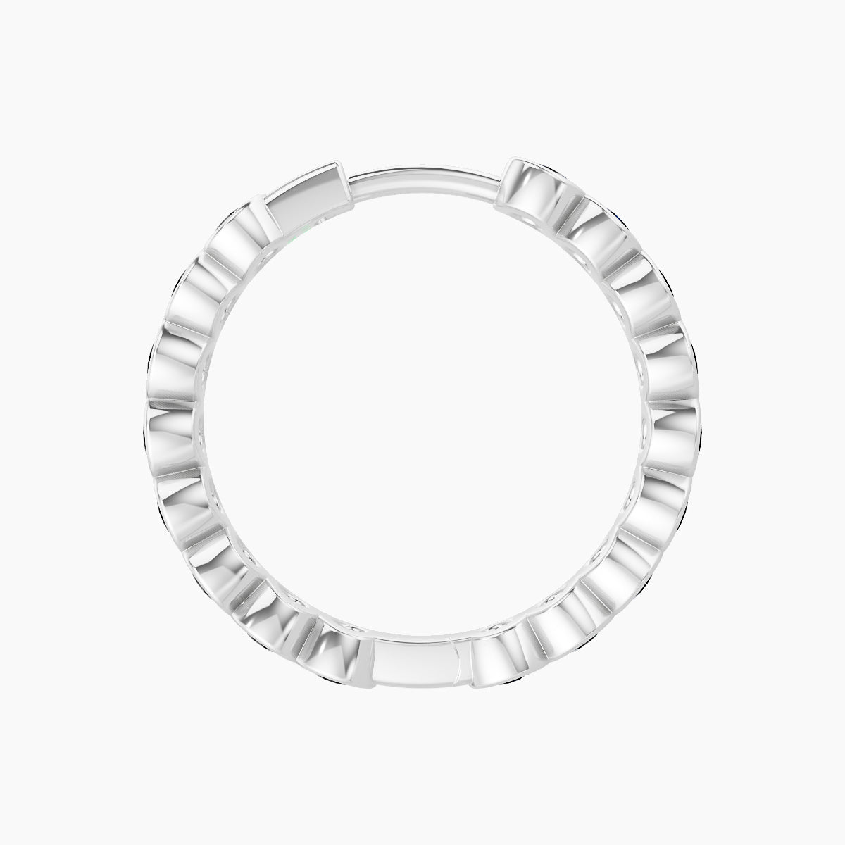 Neith | 18k White Gold 11 mm Black Diamond Hoop Piercing