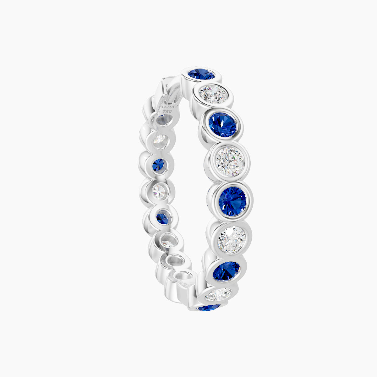 Neith | 18k White Gold 11 mm Sapphire & Diamond Hoop Piercing