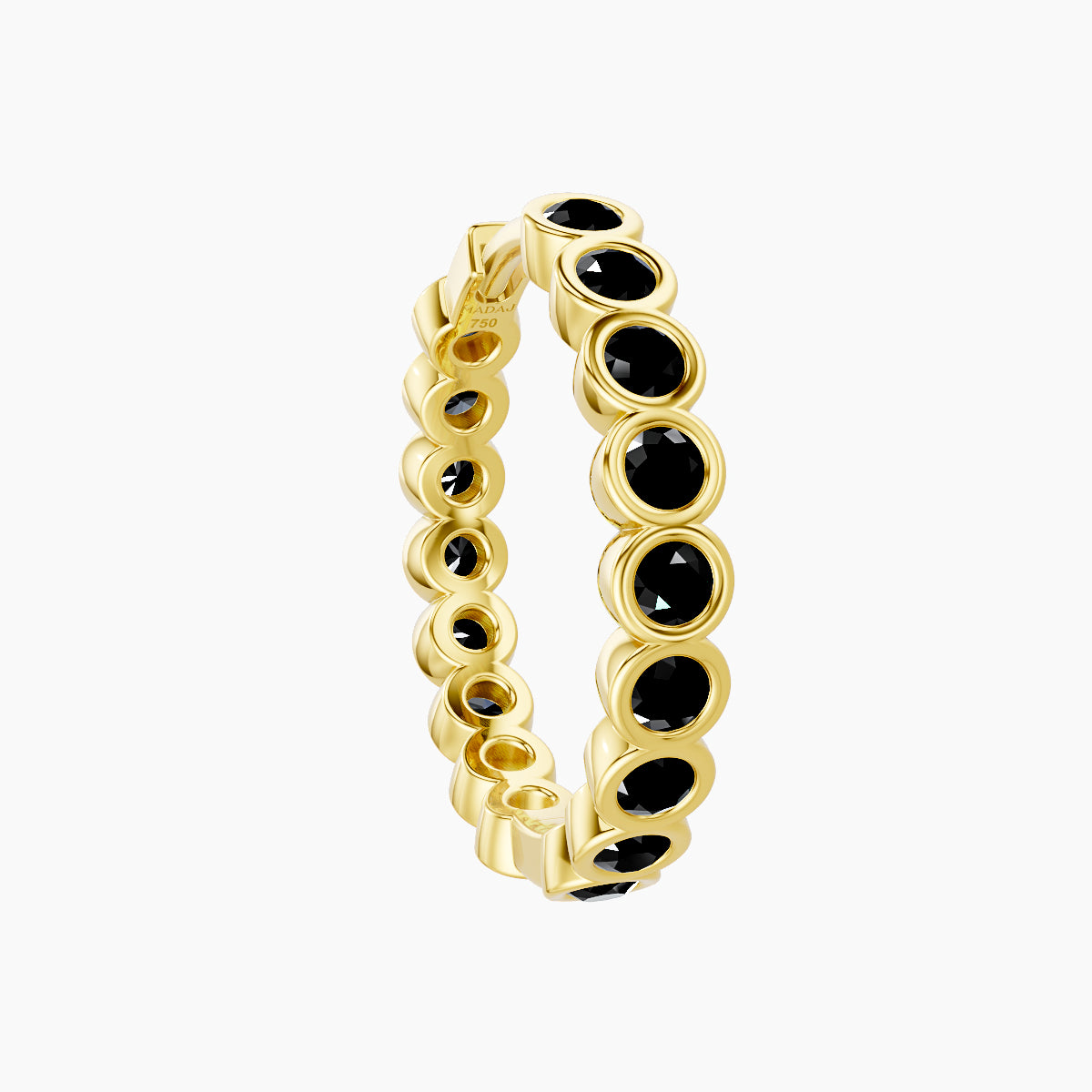 Neith | 18k Yellow Gold 11 mm Black Diamond Hoop Piercing