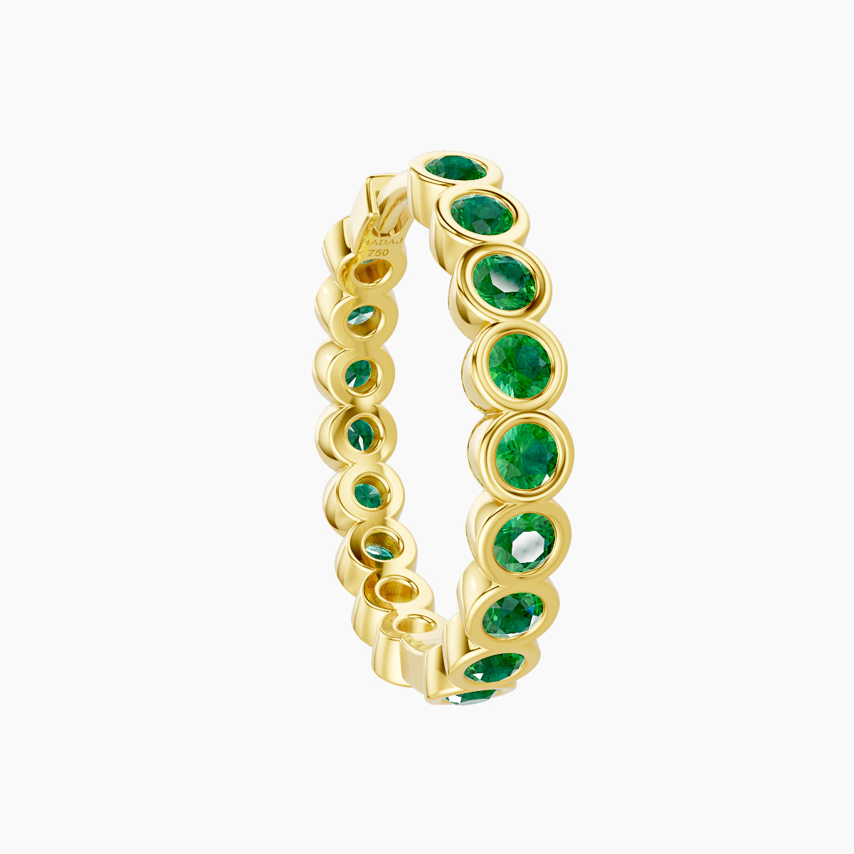 Neith | 18k Yellow Gold 11 mm Emerald Hoop Piercing