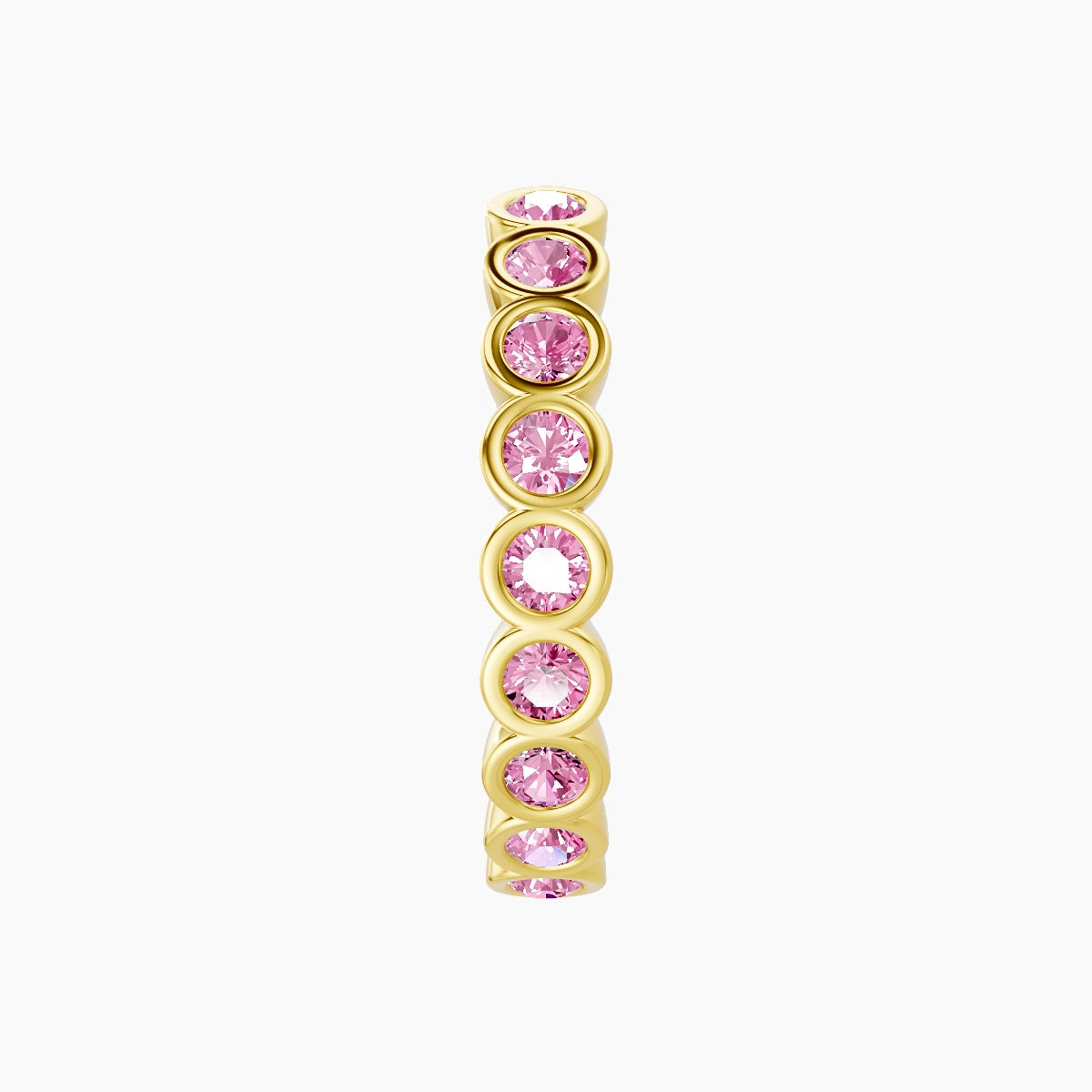 Neith | 18k Yellow Gold 11 mm Pink Sapphire Hoop Piercing