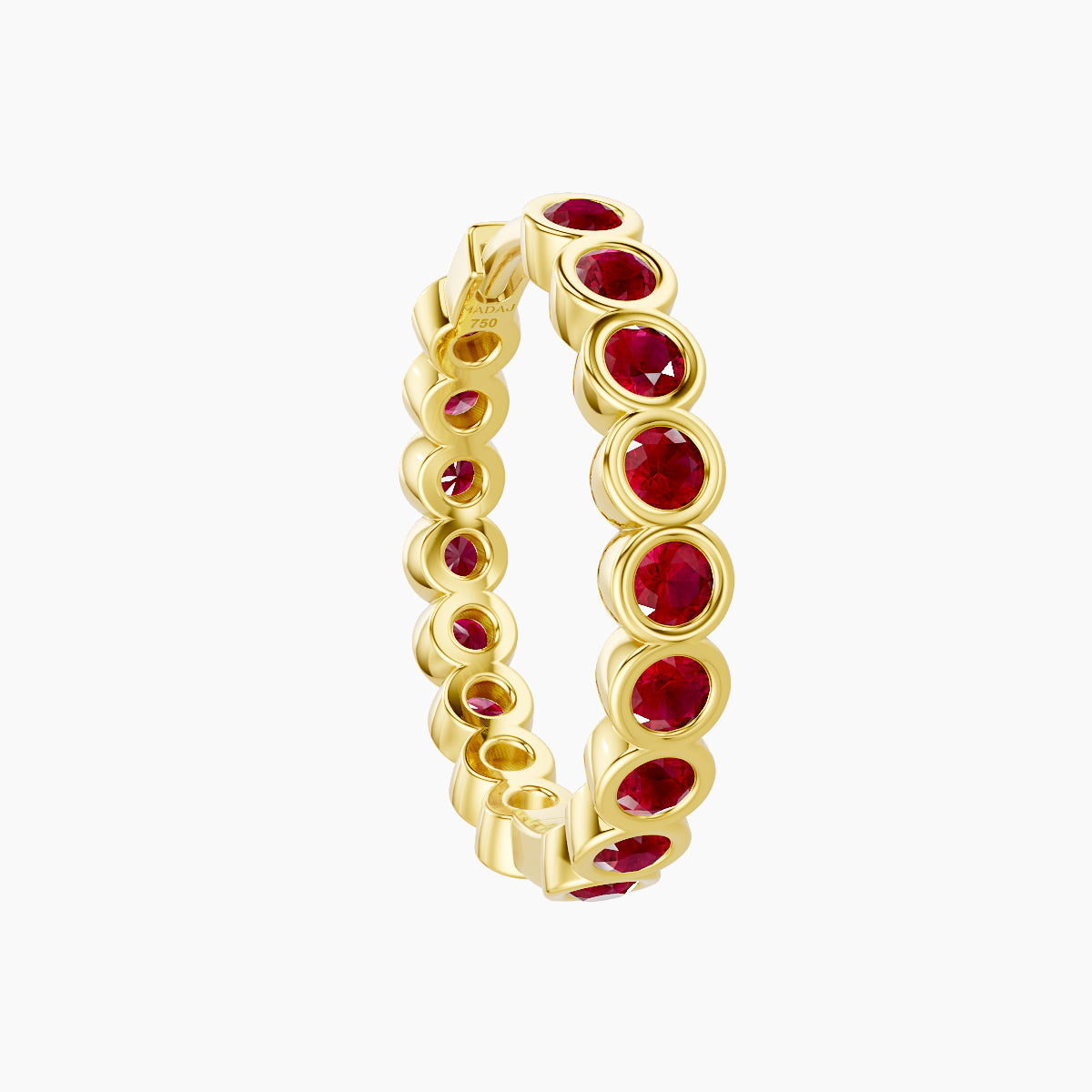 Neith | 18k Yellow Gold 11 mm Ruby Hoop Piercing