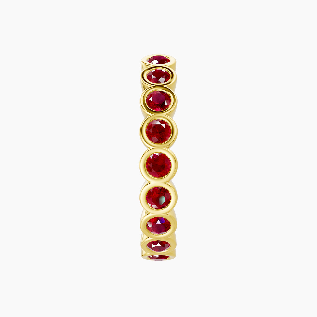 Neith | 18k Yellow Gold 11 mm Ruby Hoop Piercing