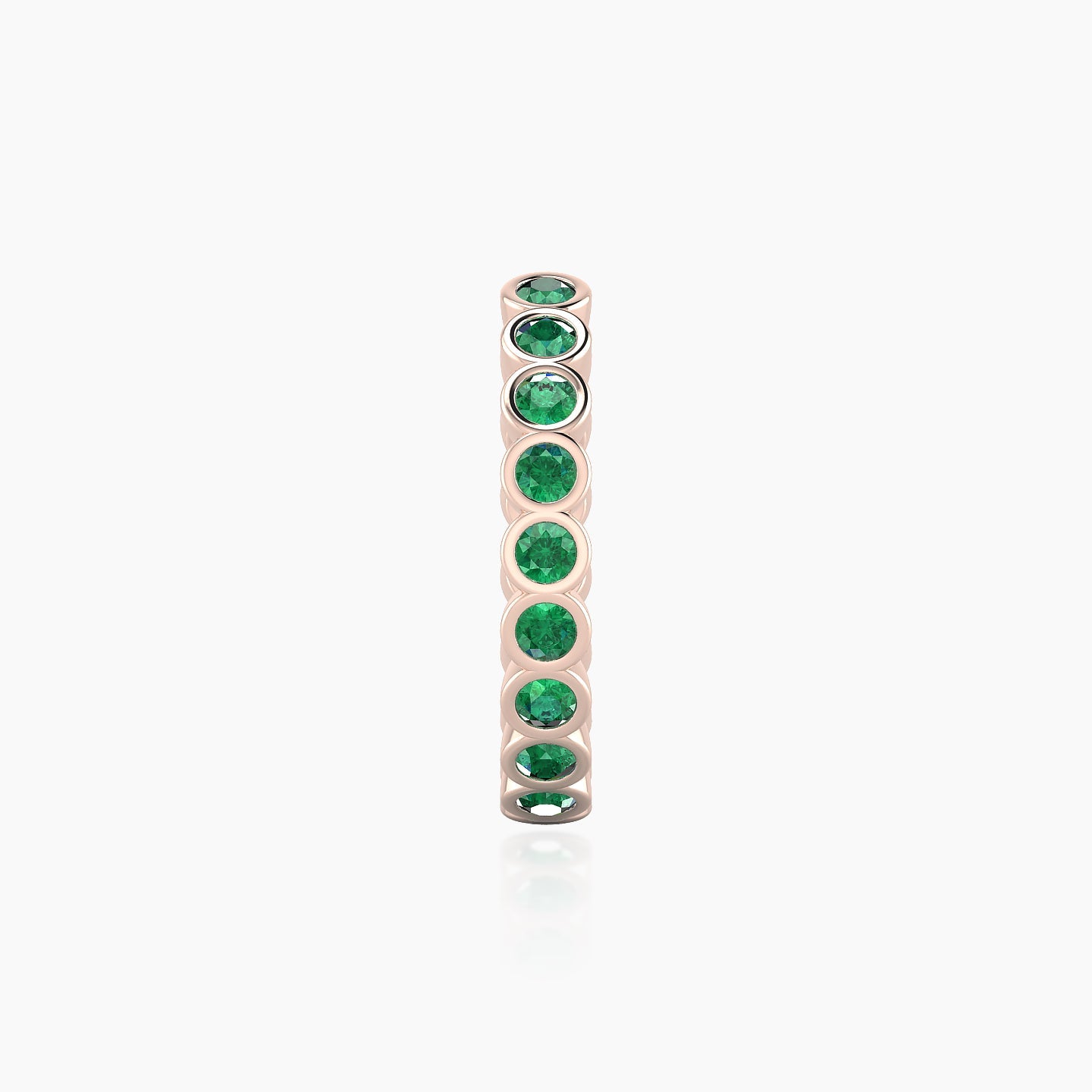 Neith | 18k Rose Gold 11 mm Emerald Hoop Piercing