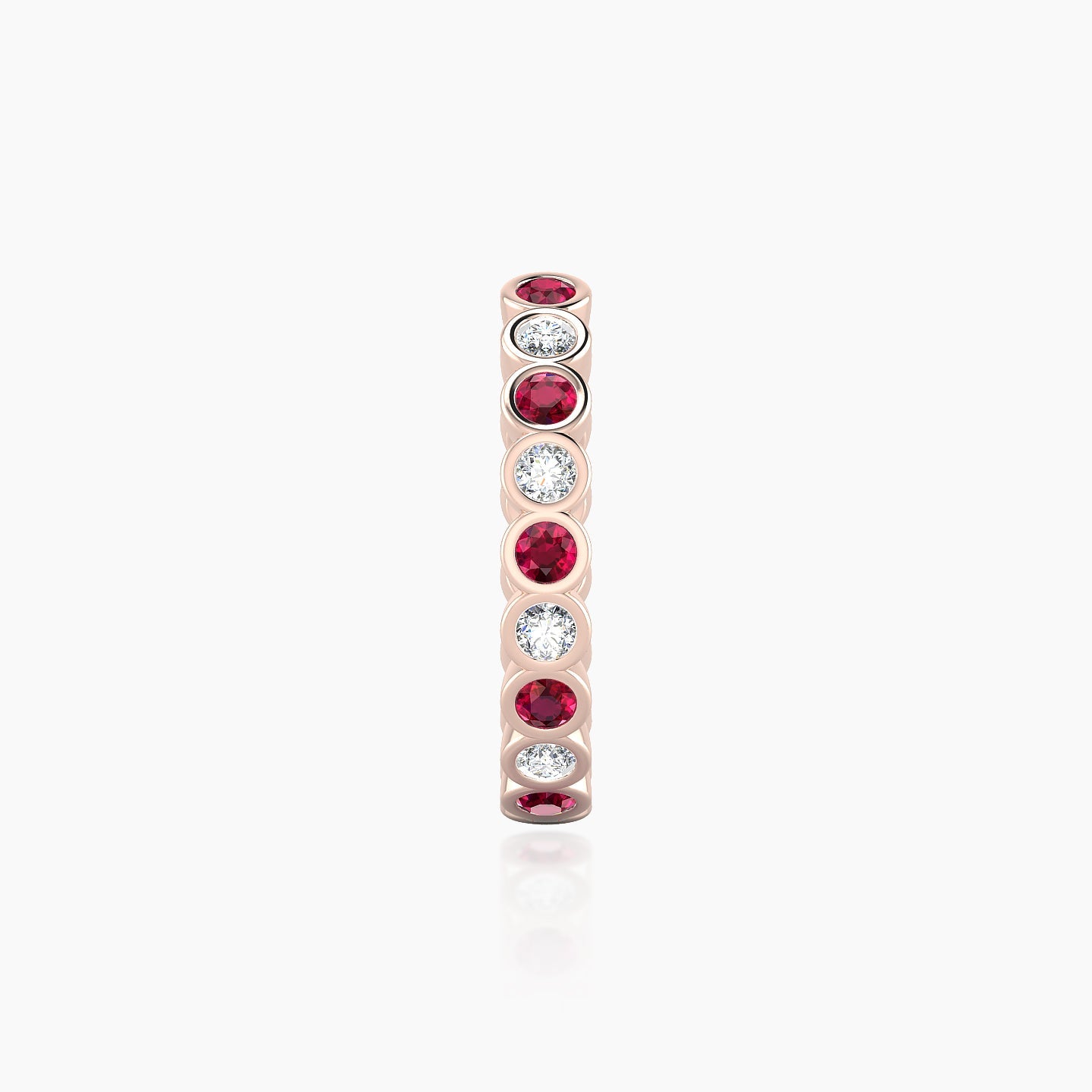 Neith | 18k Rose Gold 11 mm Ruby & Diamond Hoop Piercing