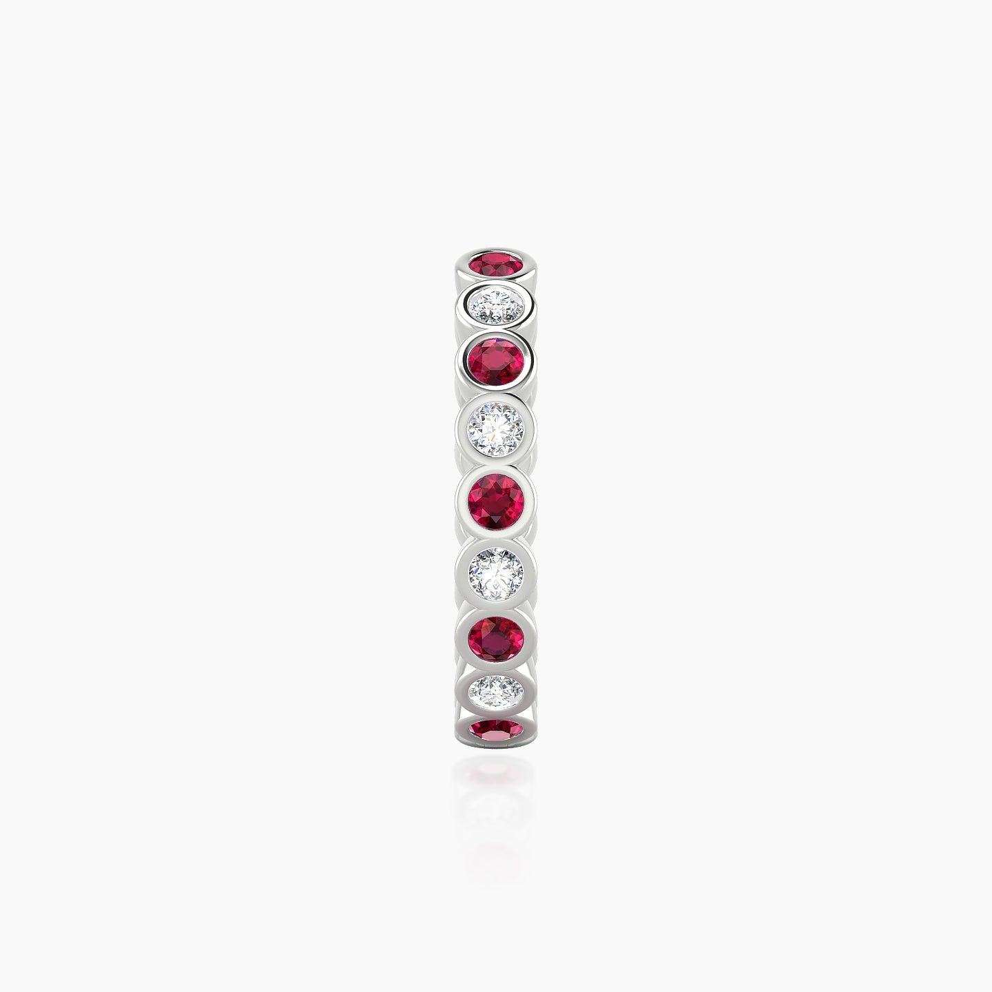 Neith | 18k White Gold 11 mm Ruby & Diamond Hoop Piercing