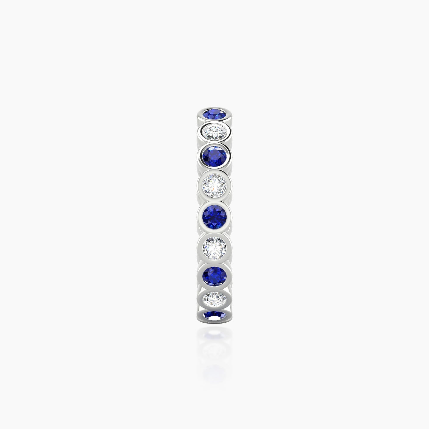 Neith | 18k White Gold 11 mm Sapphire & Diamond Hoop Piercing