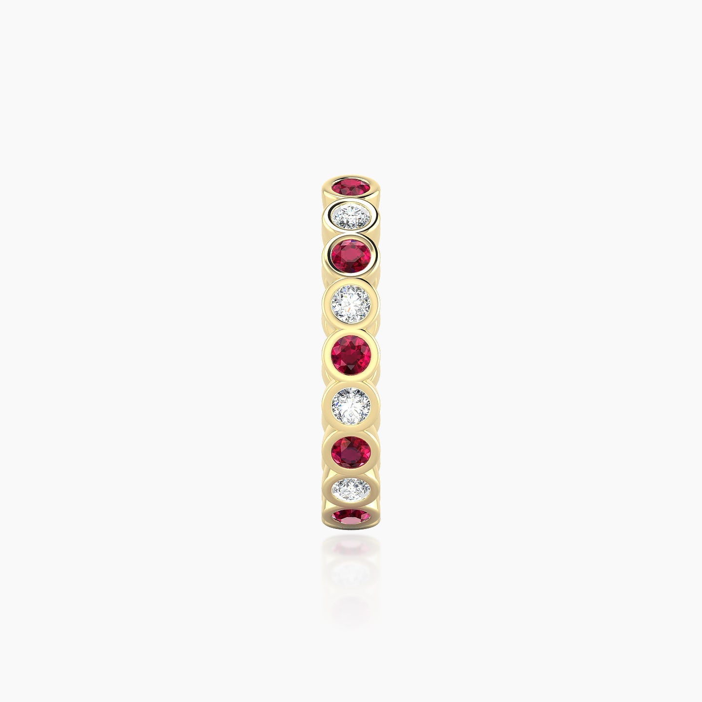 Neith | 18k Yellow Gold 11 mm Ruby & Diamond Hoop Piercing