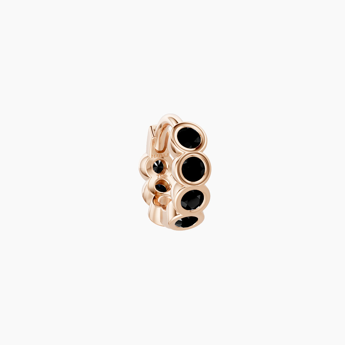Neith | 18k Rose Gold 5 mm Black Diamond Hoop Piercing