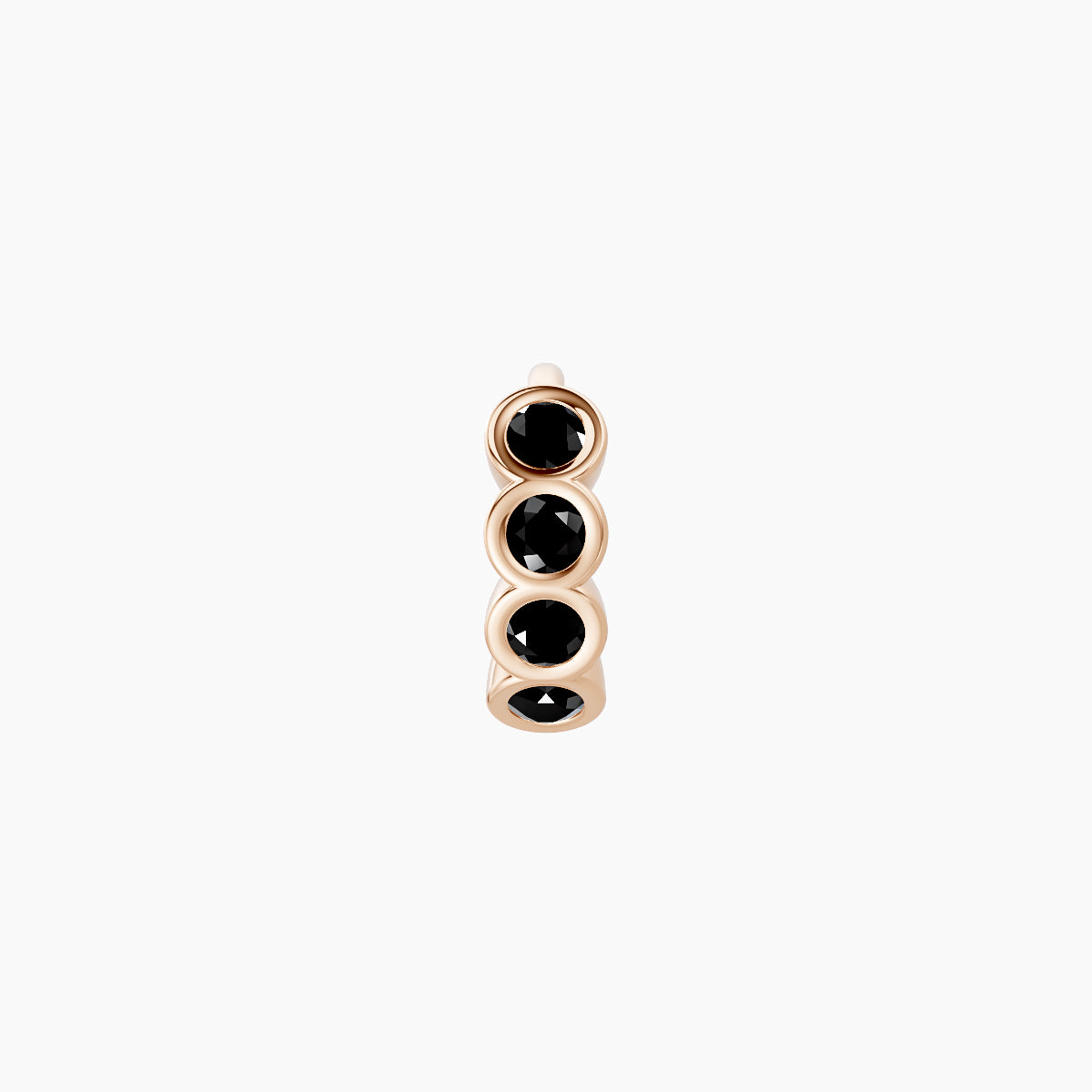 Neith | 18k Rose Gold 5 mm Black Diamond Hoop Piercing