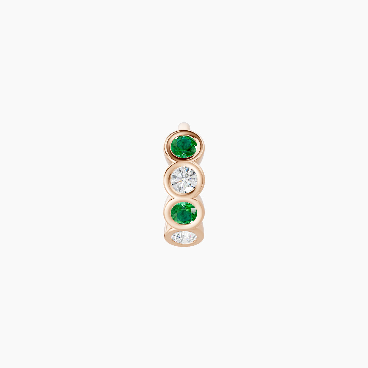 Neith | 18k Rose Gold 5 mm Emerald & Diamond Hoop Piercing