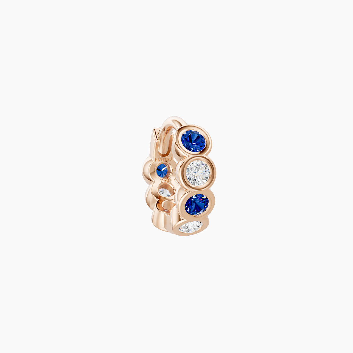 Neith | 18k Rose Gold 5 mm Sapphire & Diamond Hoop Piercing