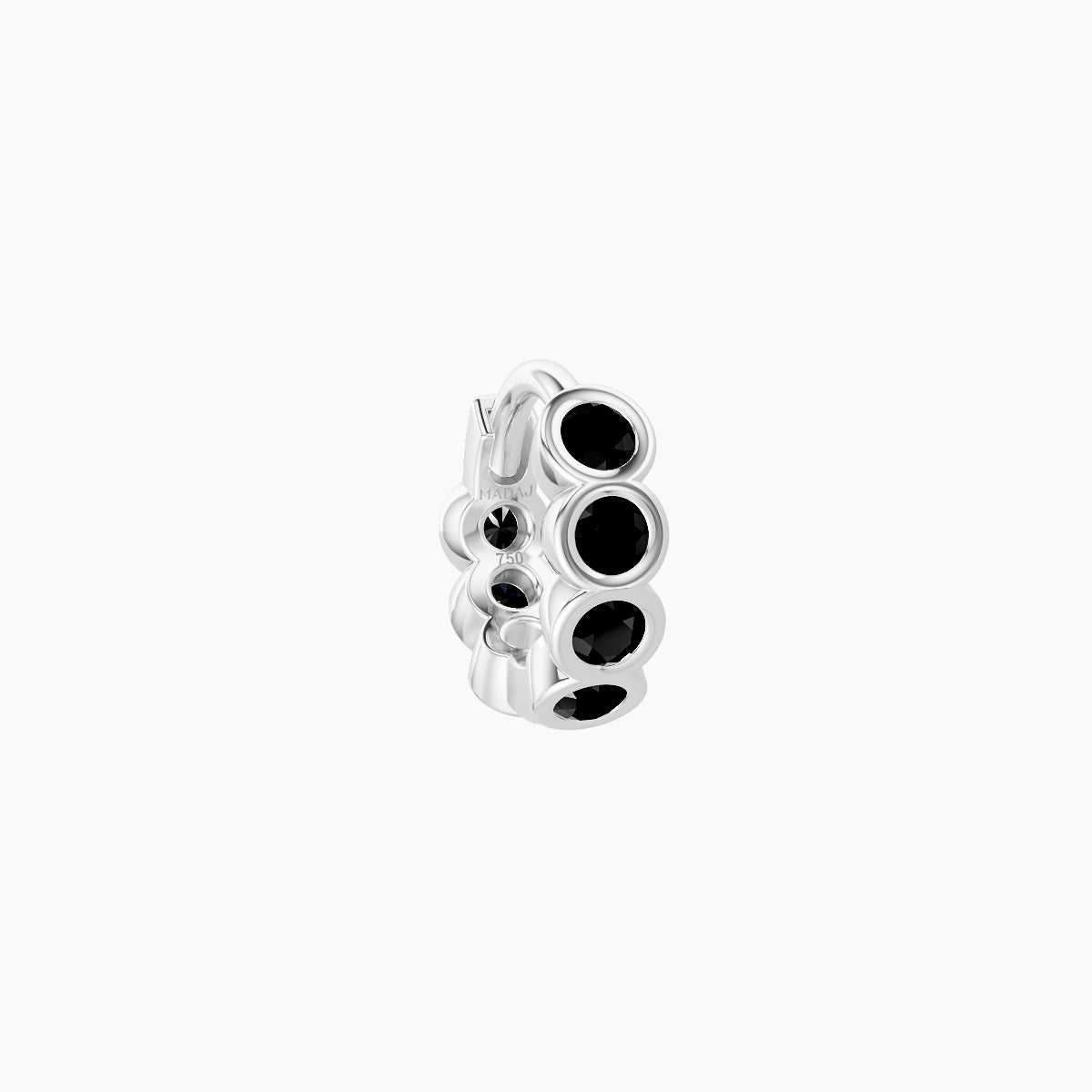 Neith | 18k White Gold 5 mm Black Diamond Hoop Piercing