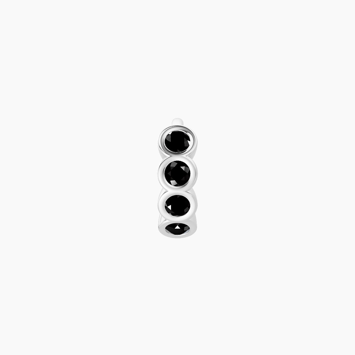 Neith | 18k White Gold 5 mm Black Diamond Hoop Piercing