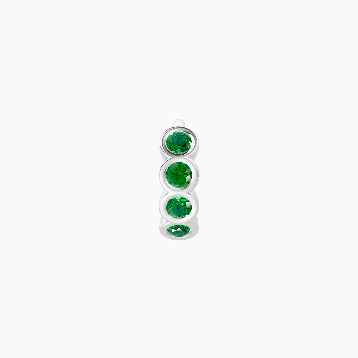 Neith | 18k White Gold 5 mm Emerald Hoop Piercing