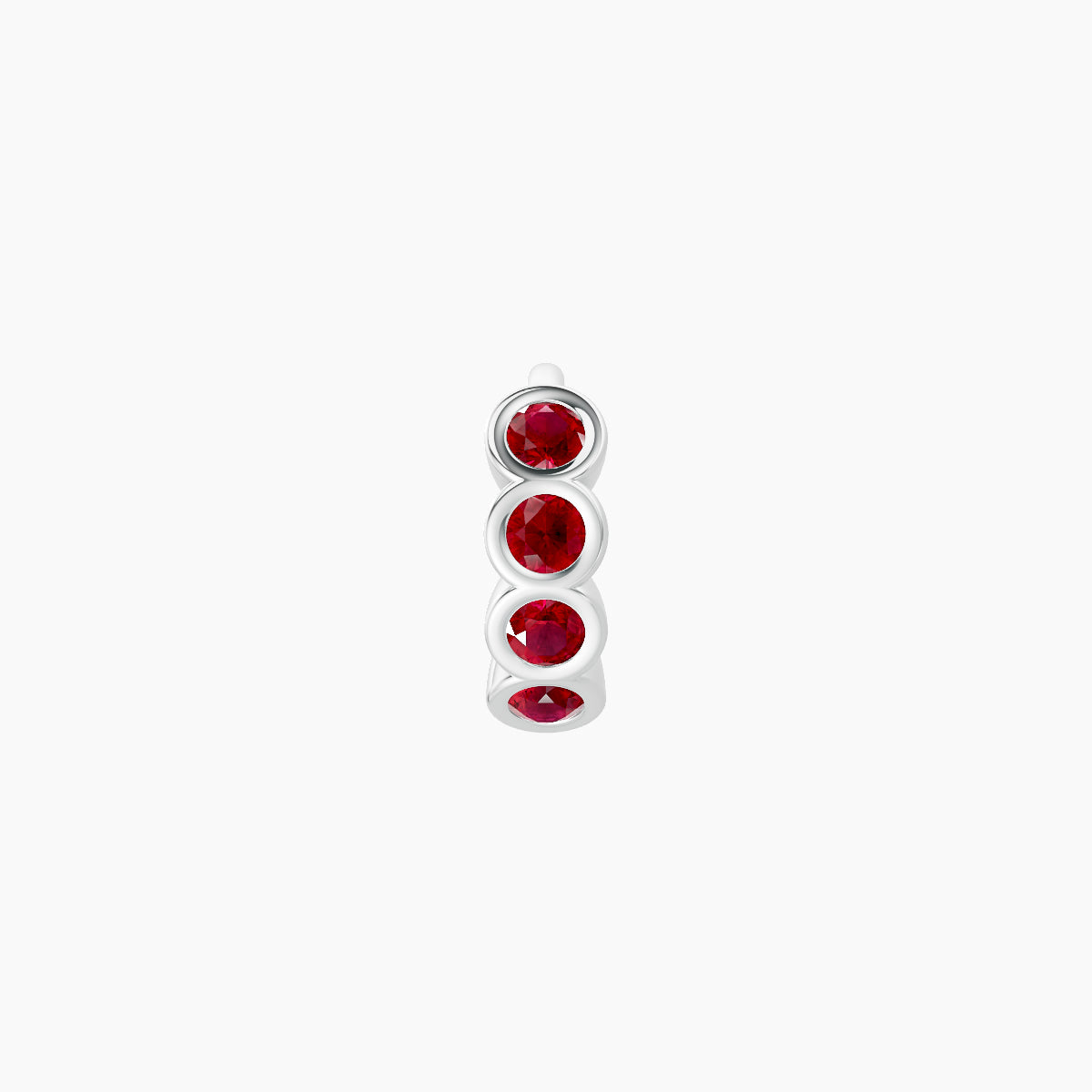 Neith | 18k White Gold 5 mm Ruby Hoop Piercing