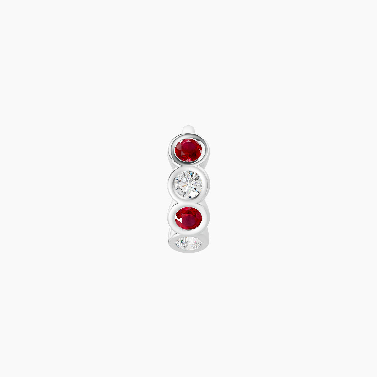 Neith | 18k White Gold 5 mm Ruby & Diamond Hoop Piercing