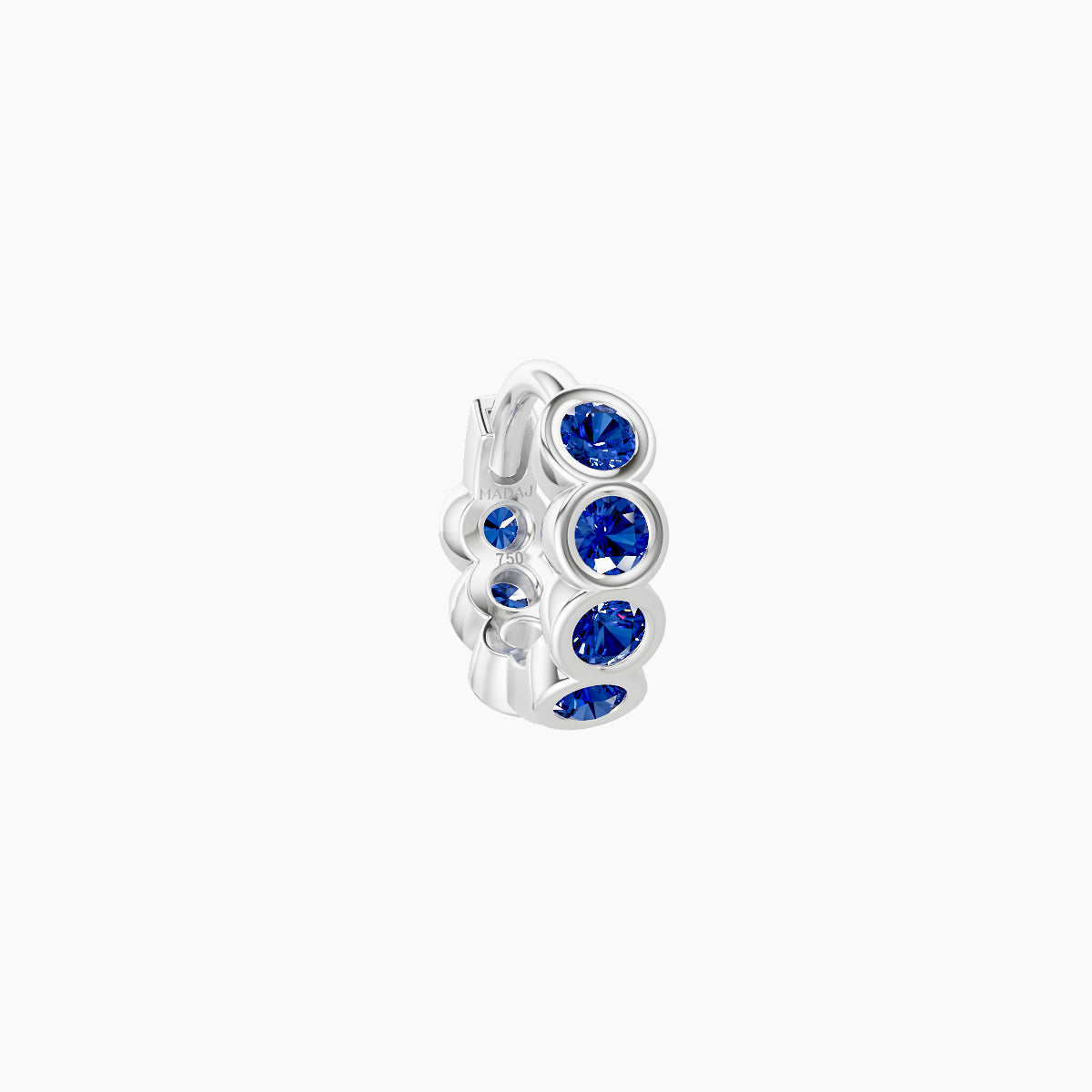 Neith | 18k White Gold 5 mm Sapphire Hoop Piercing