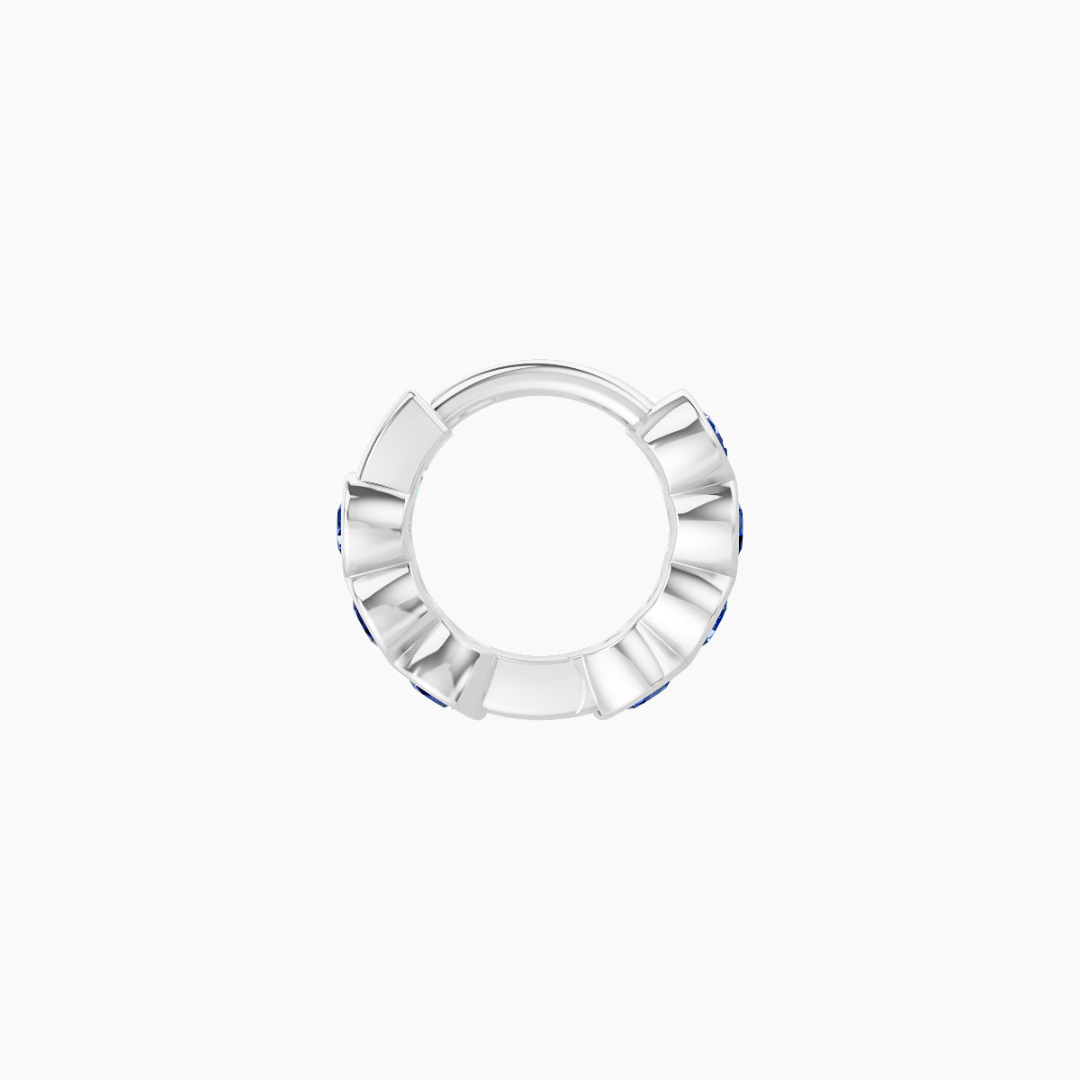 Neith | 18k White Gold 5 mm Sapphire Hoop Piercing