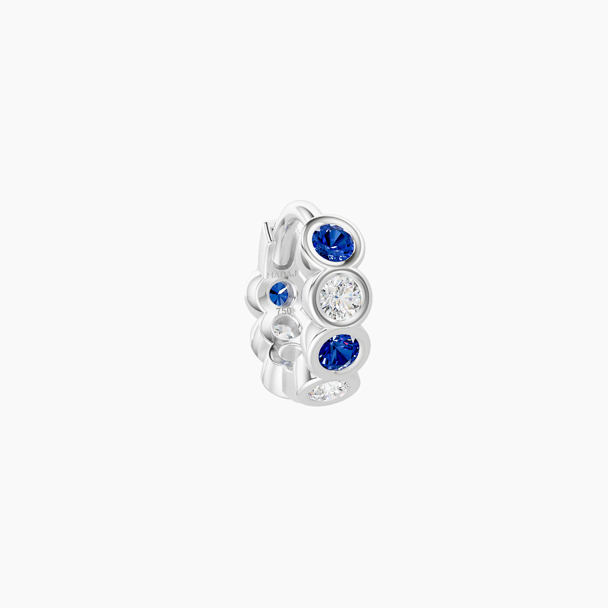 Neith | 18k White Gold 5 mm Sapphire & Diamond Hoop Piercing