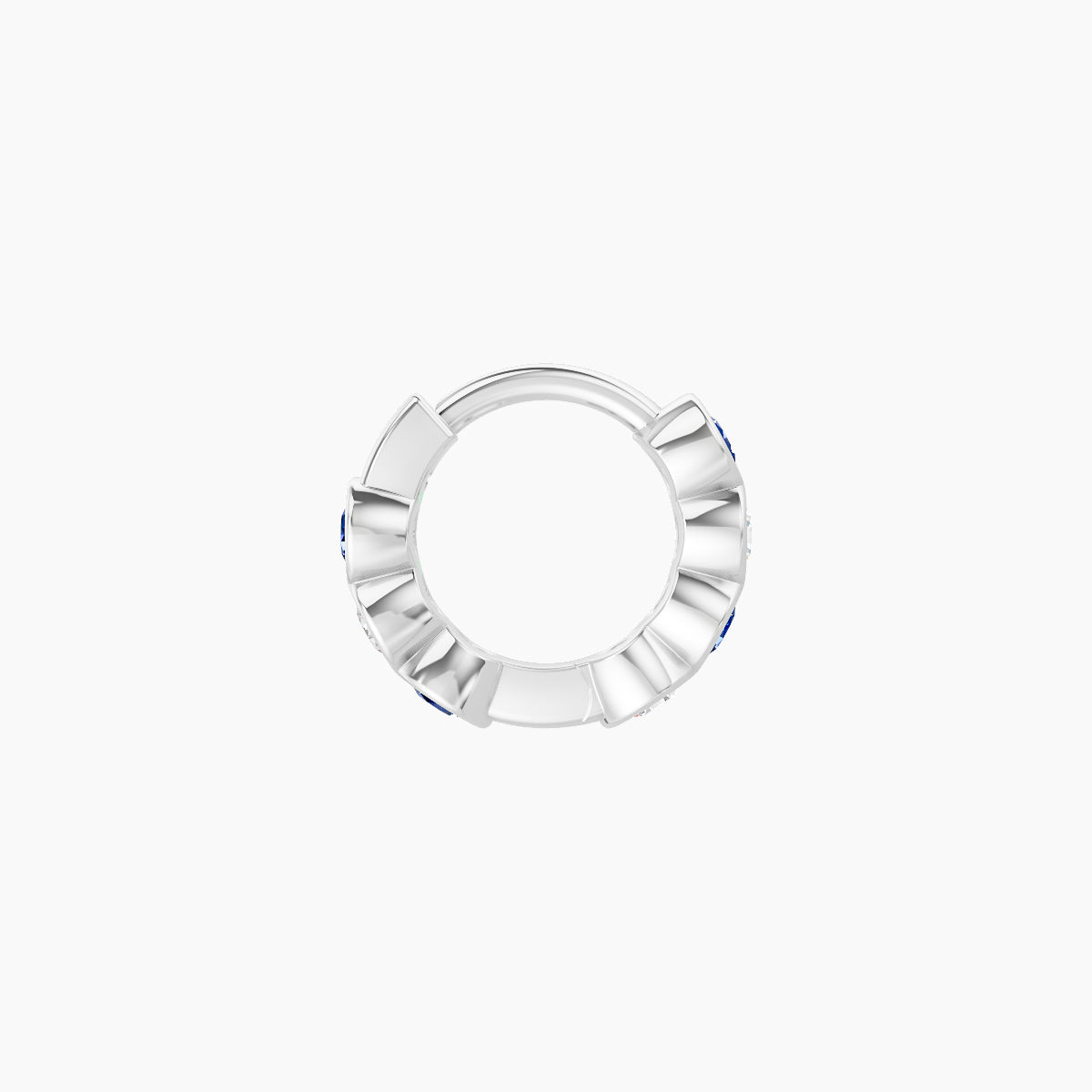 Neith | 18k White Gold 5 mm Sapphire & Diamond Hoop Piercing