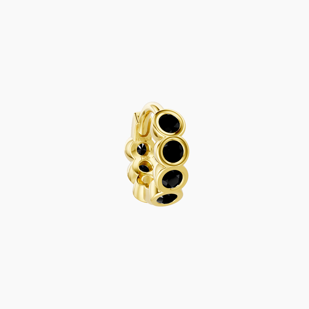Neith | 18k Yellow Gold 5 mm Black Diamond Hoop Piercing