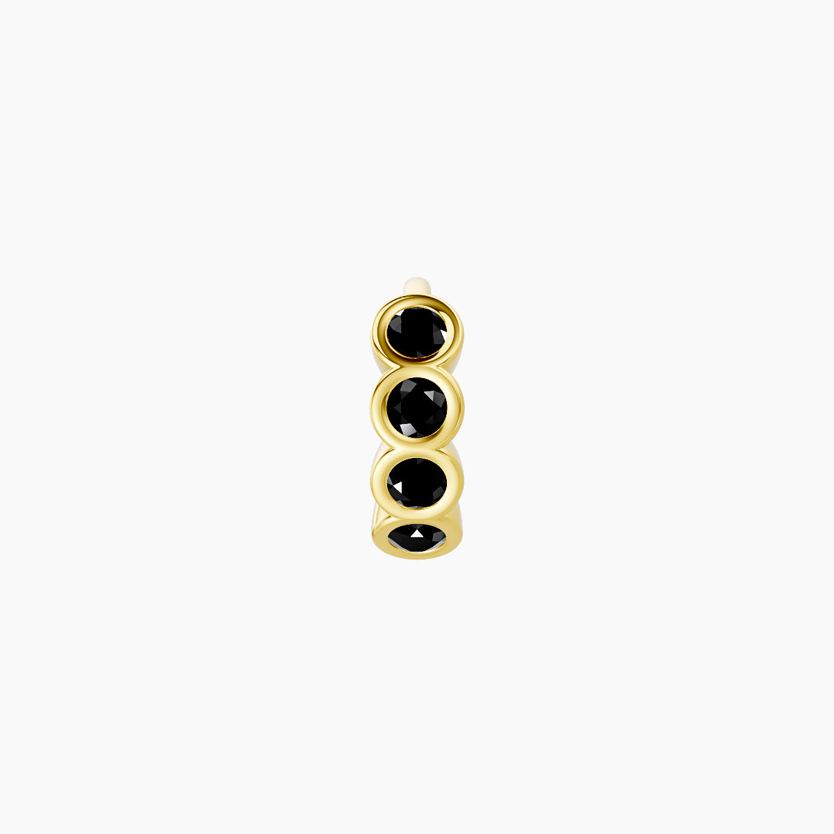 Neith | 18k Yellow Gold 5 mm Black Diamond Hoop Piercing