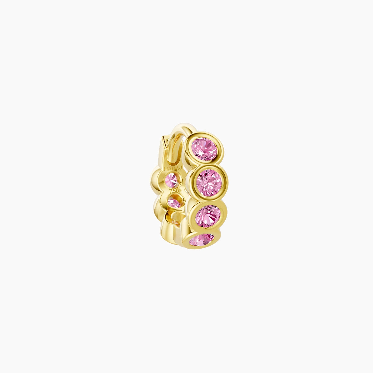 Neith | 18k Yellow Gold 5 mm Pink Sapphire Hoop Piercing