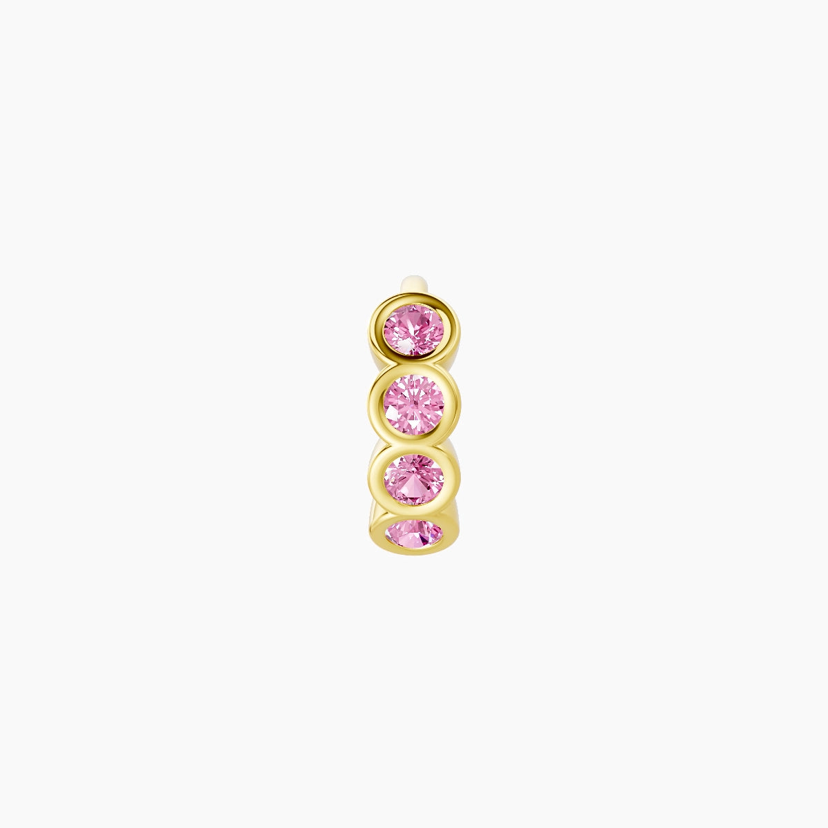 Neith | 18k Yellow Gold 5 mm Pink Sapphire Hoop Piercing