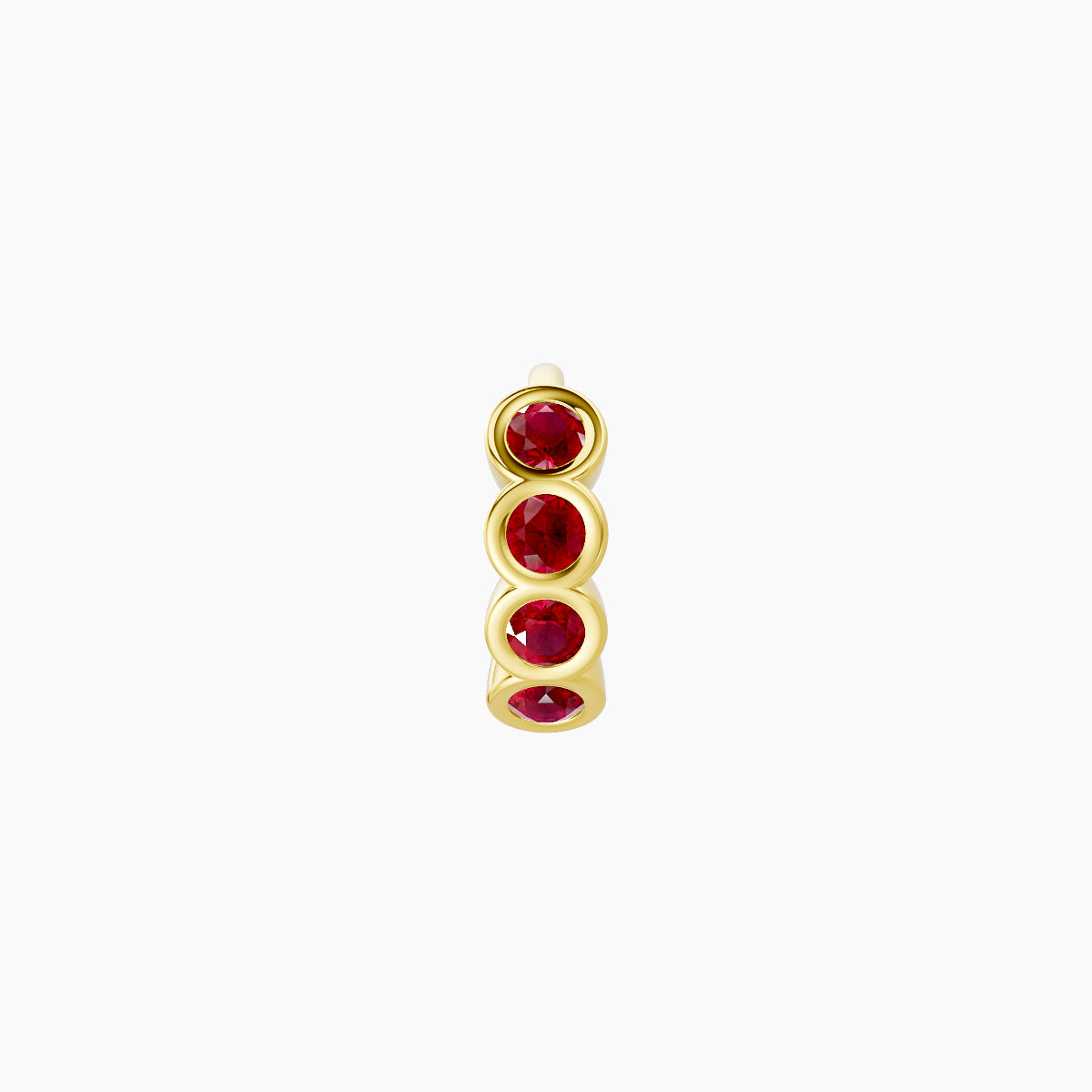 Neith | 18k Yellow Gold 5 mm Ruby Hoop Piercing