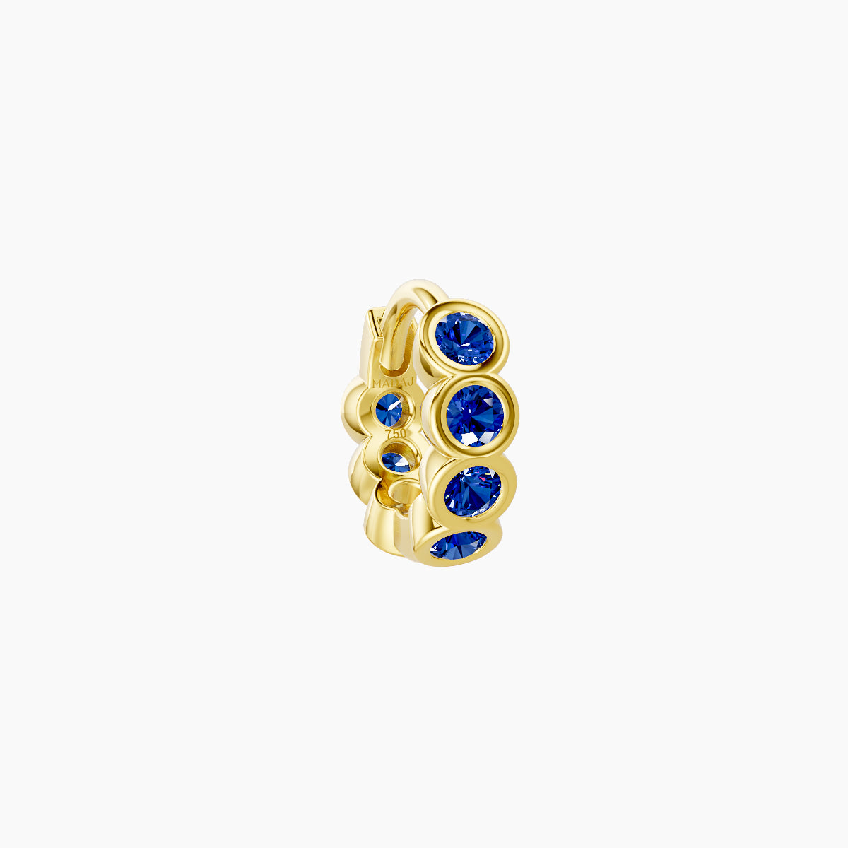 Neith | 18k Yellow Gold 5 mm Sapphire Hoop Piercing