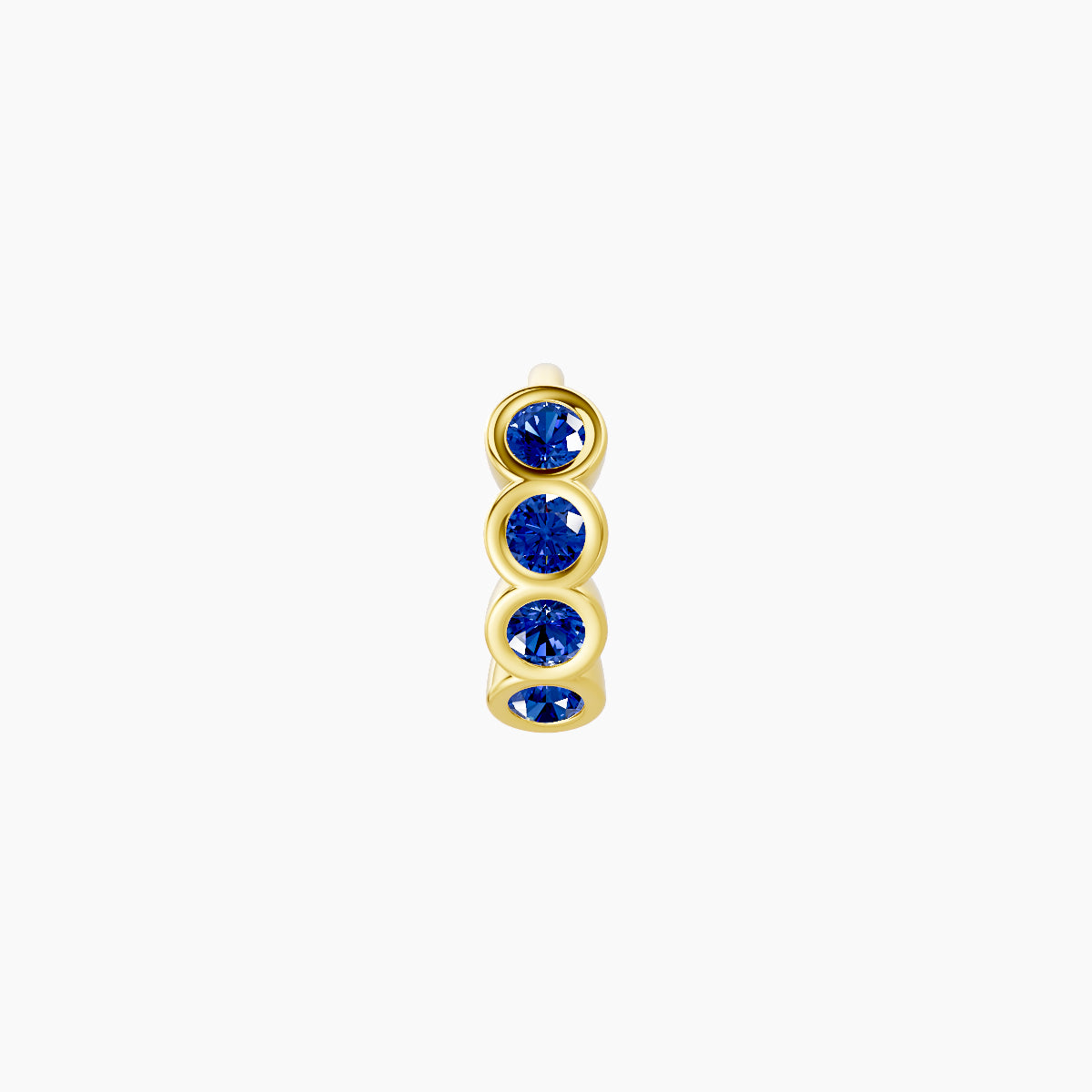 Neith | 18k Yellow Gold 5 mm Sapphire Hoop Piercing