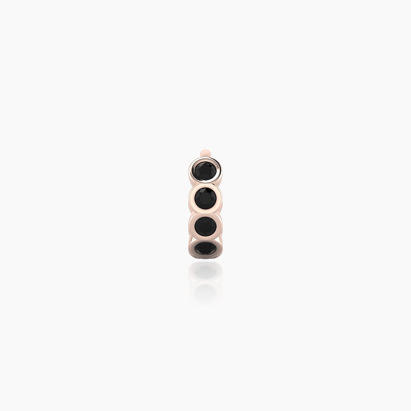 Neith | 18k Rose Gold 5 mm Black Diamond Hoop Piercing