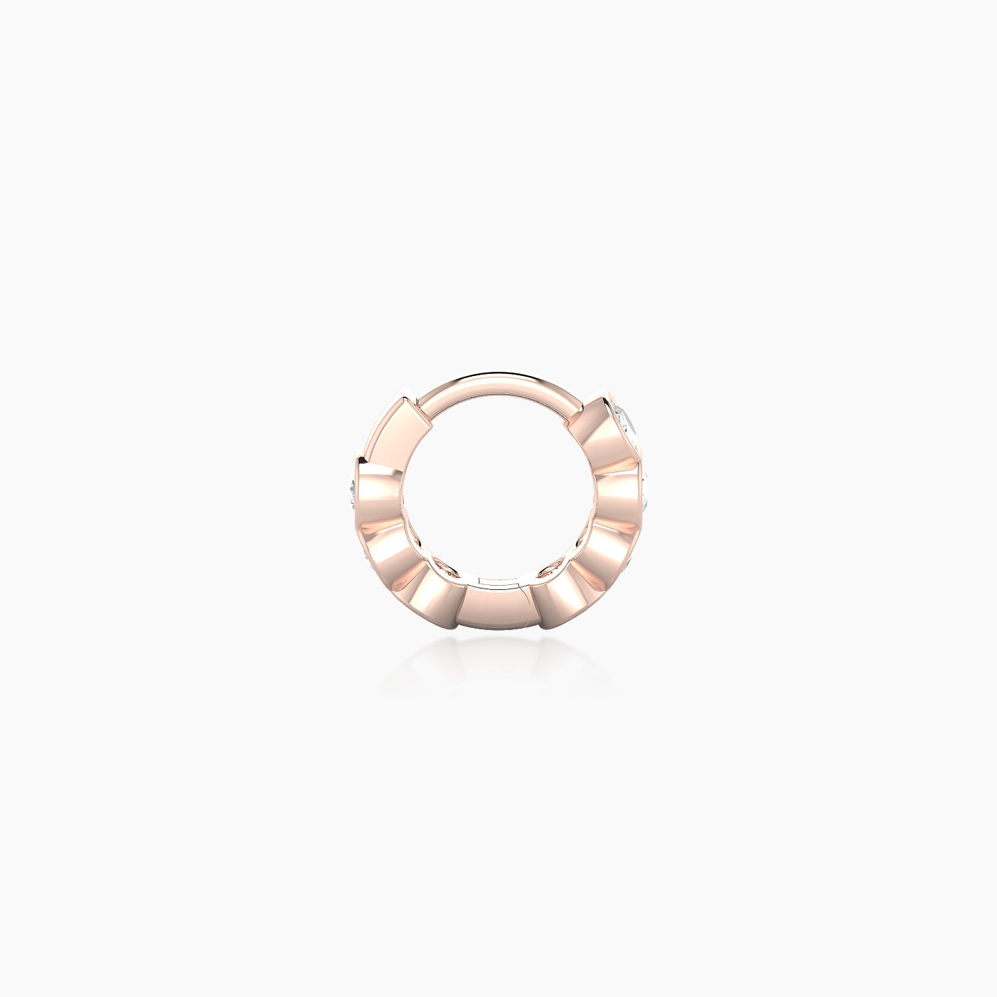 Neith | 18k Rose Gold 5 mm Diamond Hoop Piercing