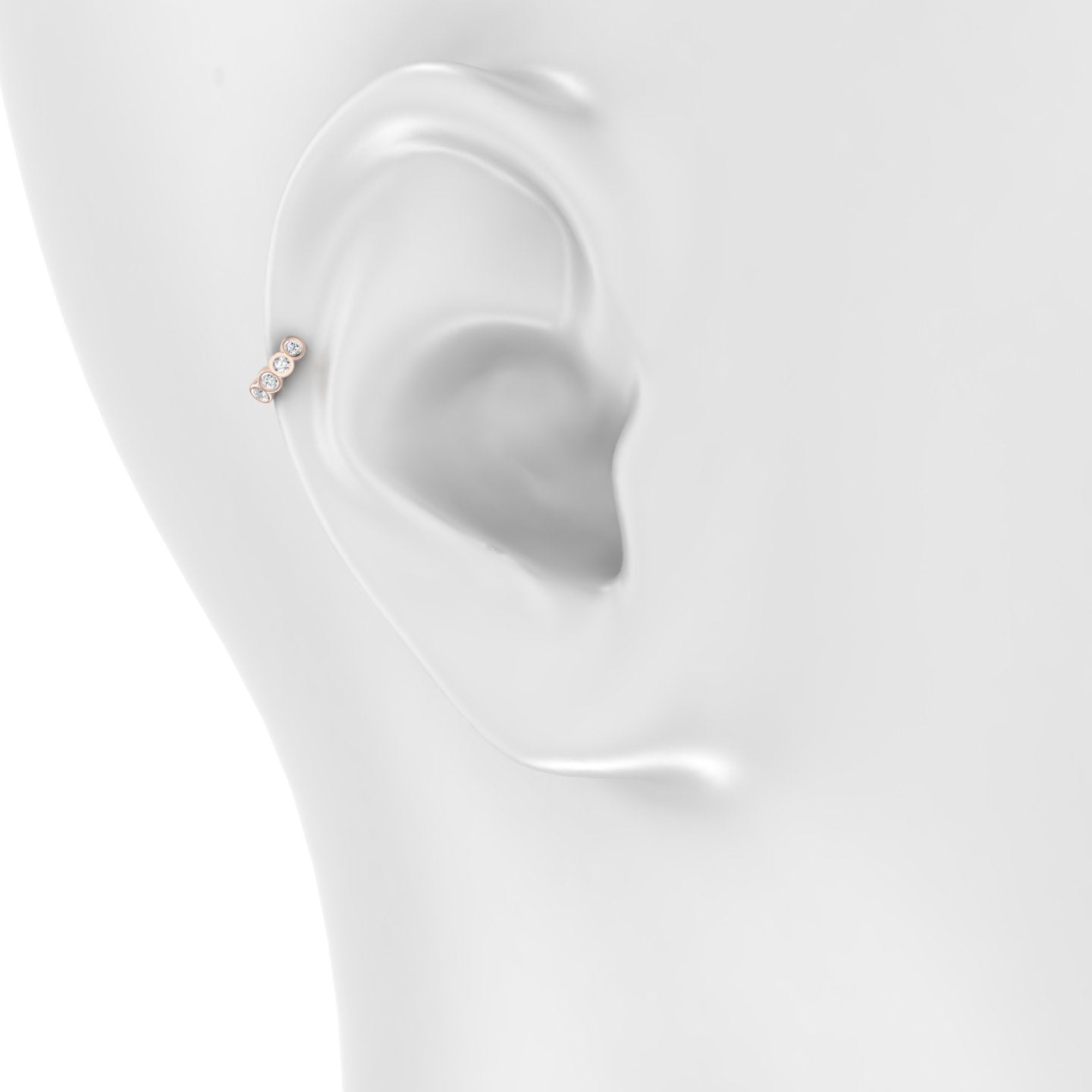 Neith | 18k Rose Gold 5 mm Diamond Hoop Piercing