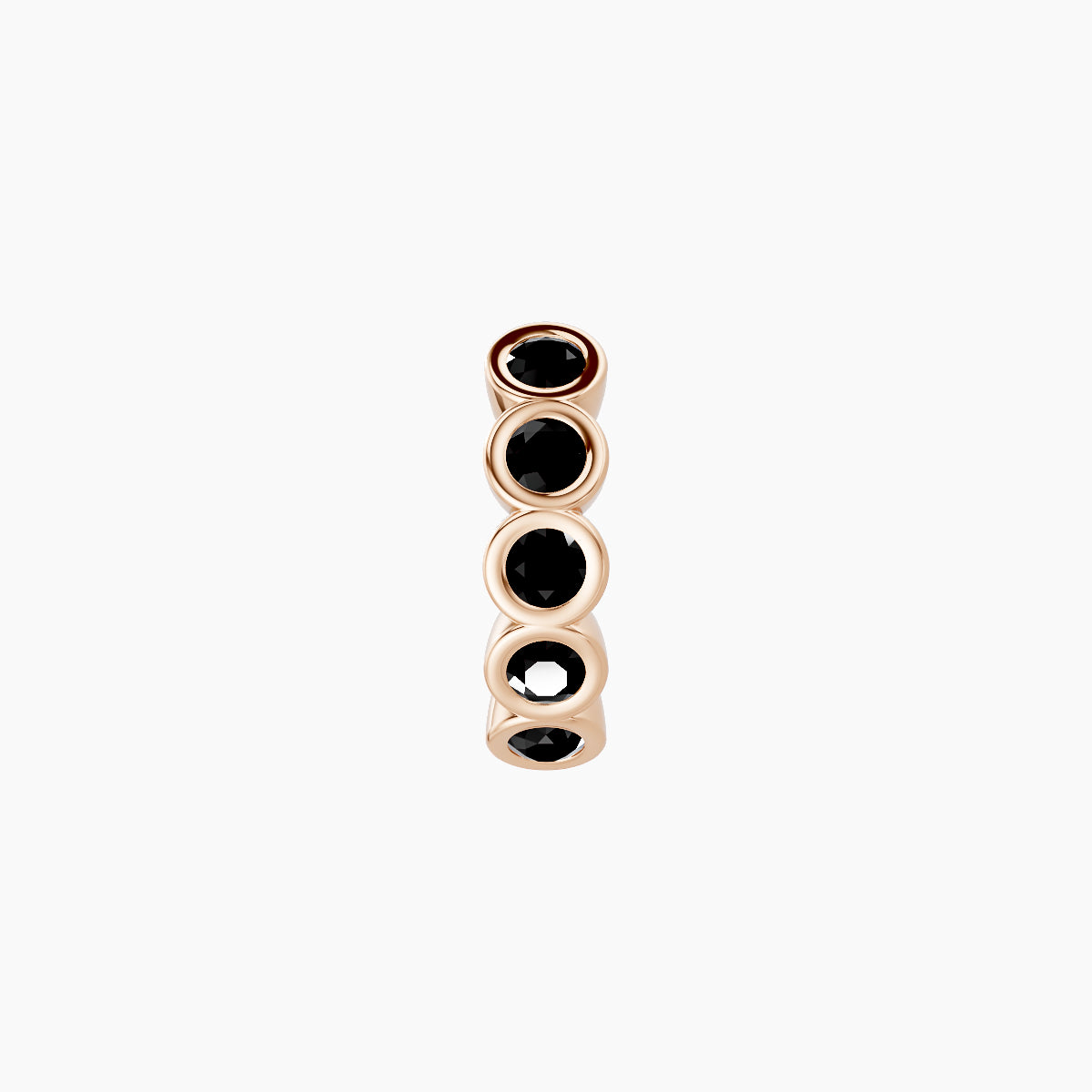 Neith | 18k Rose Gold 6.5 mm Black Diamond Hoop Piercing