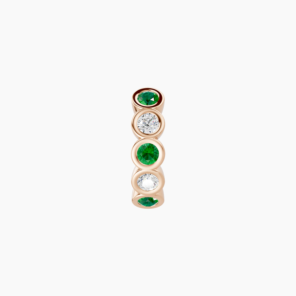 Neith | 18k Rose Gold 6.5 mm Emerald & Diamond Hoop Piercing