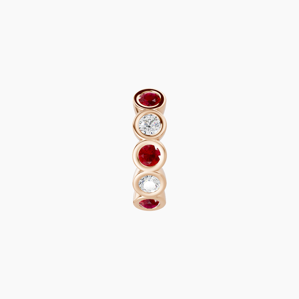 Neith | 18k Rose Gold 6.5 mm Ruby & Diamond Hoop Piercing