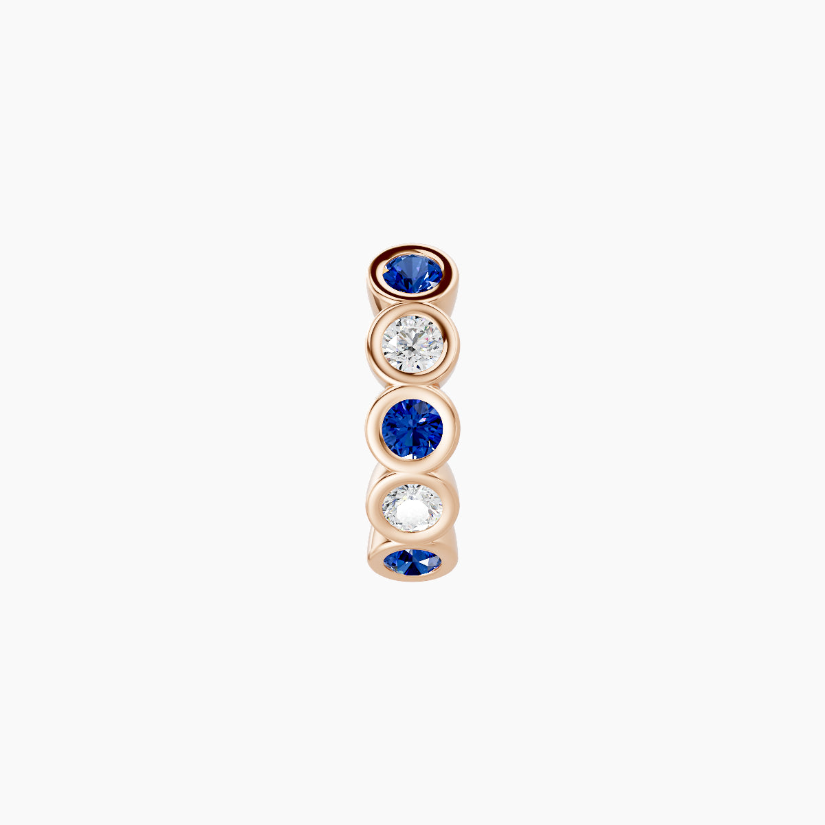 Neith | 18k Rose Gold 6.5 mm Sapphire & Diamond Hoop Piercing