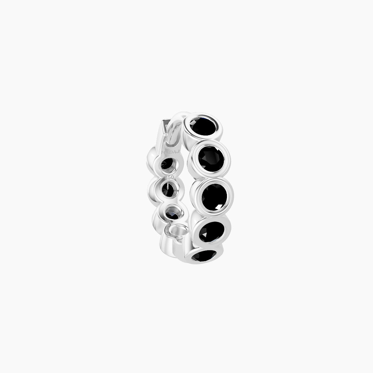 Neith | 18k White Gold 6.5 mm Black Diamond Hoop Piercing